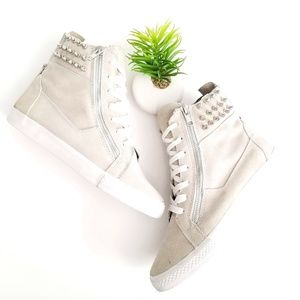 Betsey Johnson NXTLVL Gray Suede Sneakers Zip Shoe